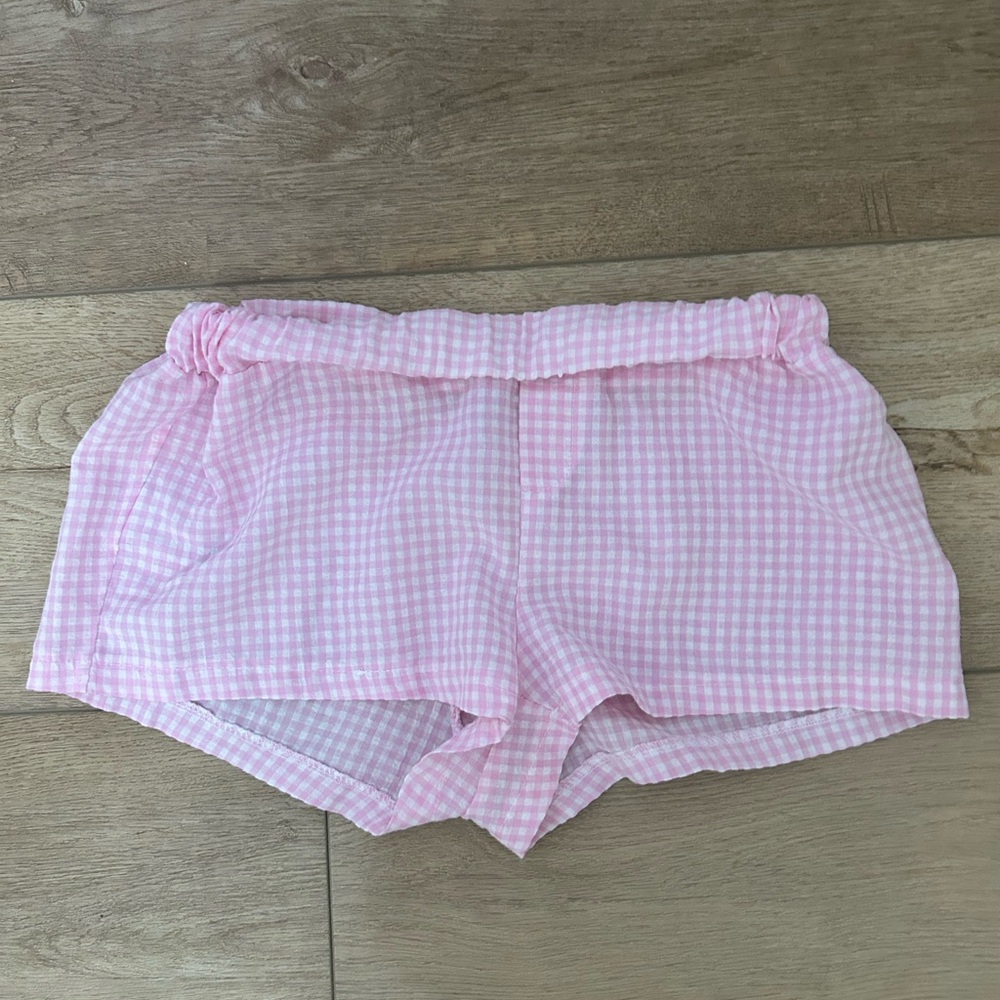 Edikted Pink Gingham High Waist Shorts